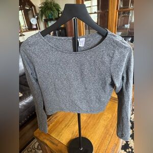 Divided by H&M Basic Long Sleeve Cropped Top Size S Grey